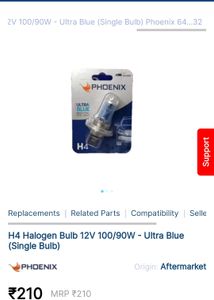 Phoenix headlight bulb(90/100w) for car/bike