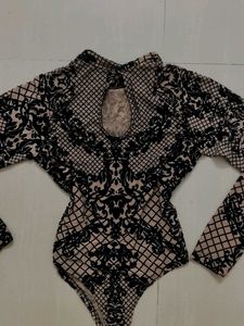 Patterned Bodysuit Top