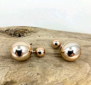 Rose Gold Double Ball Earrings