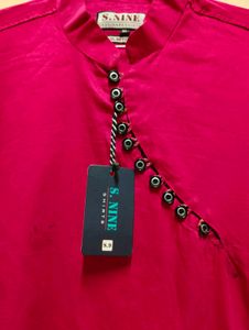 Stylish Pink Kurta With Buttons