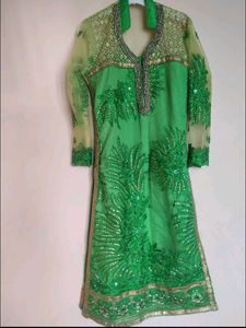Green Embroidered Ethnic Tunic