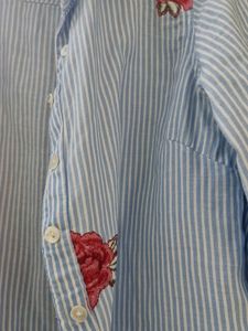 Striped Floral Shirt Size Xs