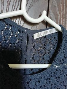 Navy Blue Lace Top
