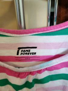 Fame Forever Striped Frock For Girls