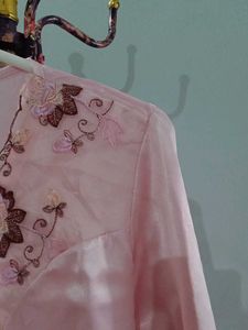 Pink Embroidered nighty