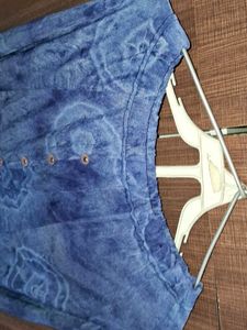Blue +purple Button-Down Skirt