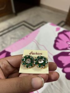 Green Stud Earrings