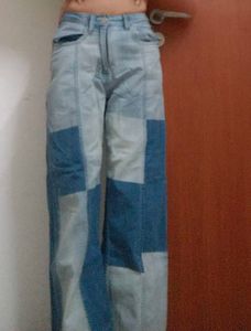 Patchwork Wide-leg Jeans