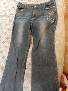 Embroidered Denim Jeans