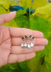 ✨ Elegant Stud Earring Set - 3 Pairs ✨ Free gift