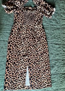 Zara Leopard Print midi Dress