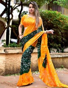 Soft Chiffon Bandhej Saree
