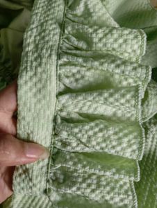 Lime Green Ruffle Tier/Layer Trendy Top
