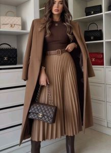 Locve Women’s  Pleated Midi Skirt