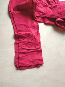 Red Pure Cotton Churidar Pants Size XL