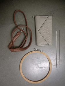Craft Supplies Bundle: Bag, Hoop & More