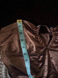 Brown Satin Halter Top