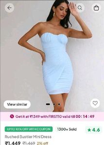 Brand New(Urbanic)Cassidy Blue Straples Mini Dress