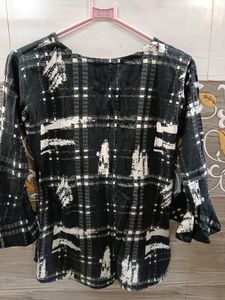 Black Color Frill Hand Top &amp; Kurti