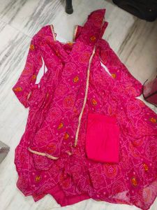 Pink Anarkali Kurta set