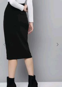 Black SASSAFRAS Pencil Skirt