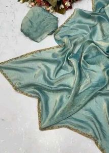 Tissue Silk Saree With Beads And Srones Border