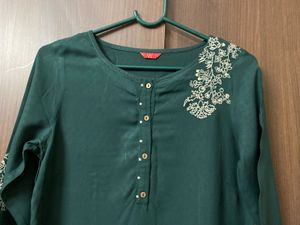 Bottle Green “W” Kurta