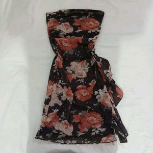 Floral Ruffle Mini Dress Bodycon