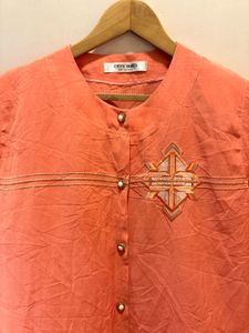 Vintage Coral Embroidered Top