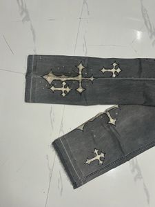 Custom Bleach Painting Baggy Grey Washed Jeans