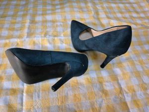 Dark Green Velvet Ajio Heels 👠💅