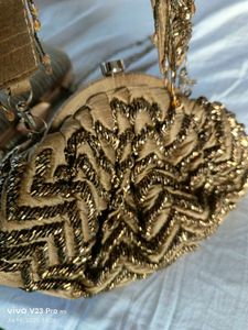 Beaded Golden Clutch