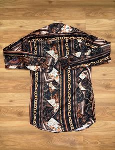ZARA MAN Chain Link Print Long Sleeve Shirt