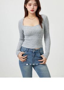 Gray Long Sleeve Top