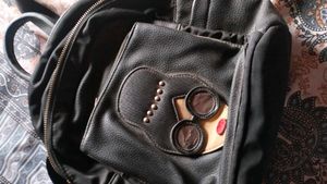 Unique Black Backpack with Applique