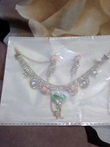 Diamond Neckless +Earing