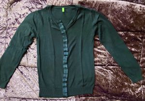 UCB Dark Blue Light Sweater With Stone Buttons