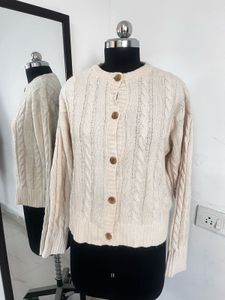 Cream Cable Knit Cardigan