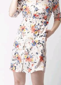 Mast And Harbour Women White Printed Shirt Dress
