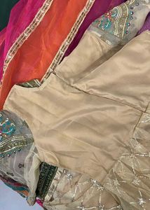 Stitched Embroidered Net Anarkali Dress