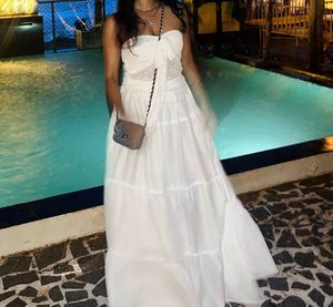 White Tube Top With Long Skirt