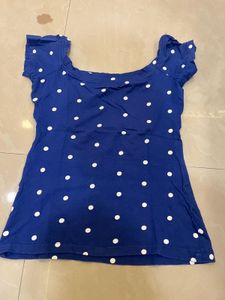 Blue Polka Dot Top
