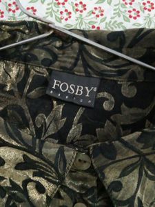 ✨ Women’s Black &amp; Green Vintage Silk Blouse