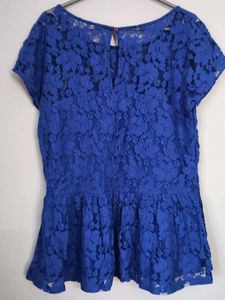 Blue Netted Top - Western Wear