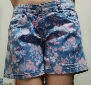 Floral Denim Shorts