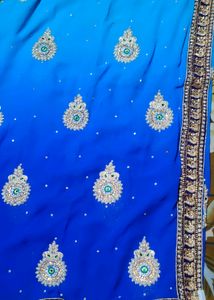 Blue Heavy Designer Saree