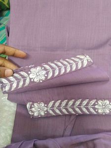 Embroidered Purple kurta with bottom