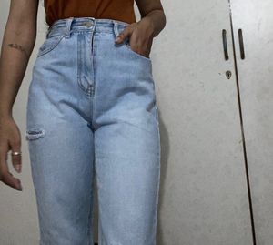 Light Blue Shaded And Rugged Denims