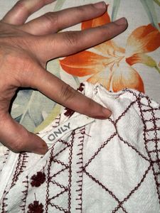 White Embroidered Top