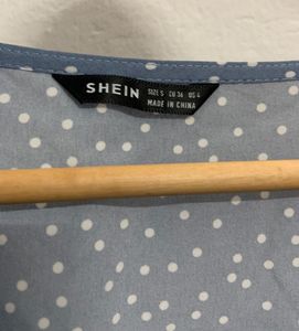 Shein Blue Polka Dot Crop Top